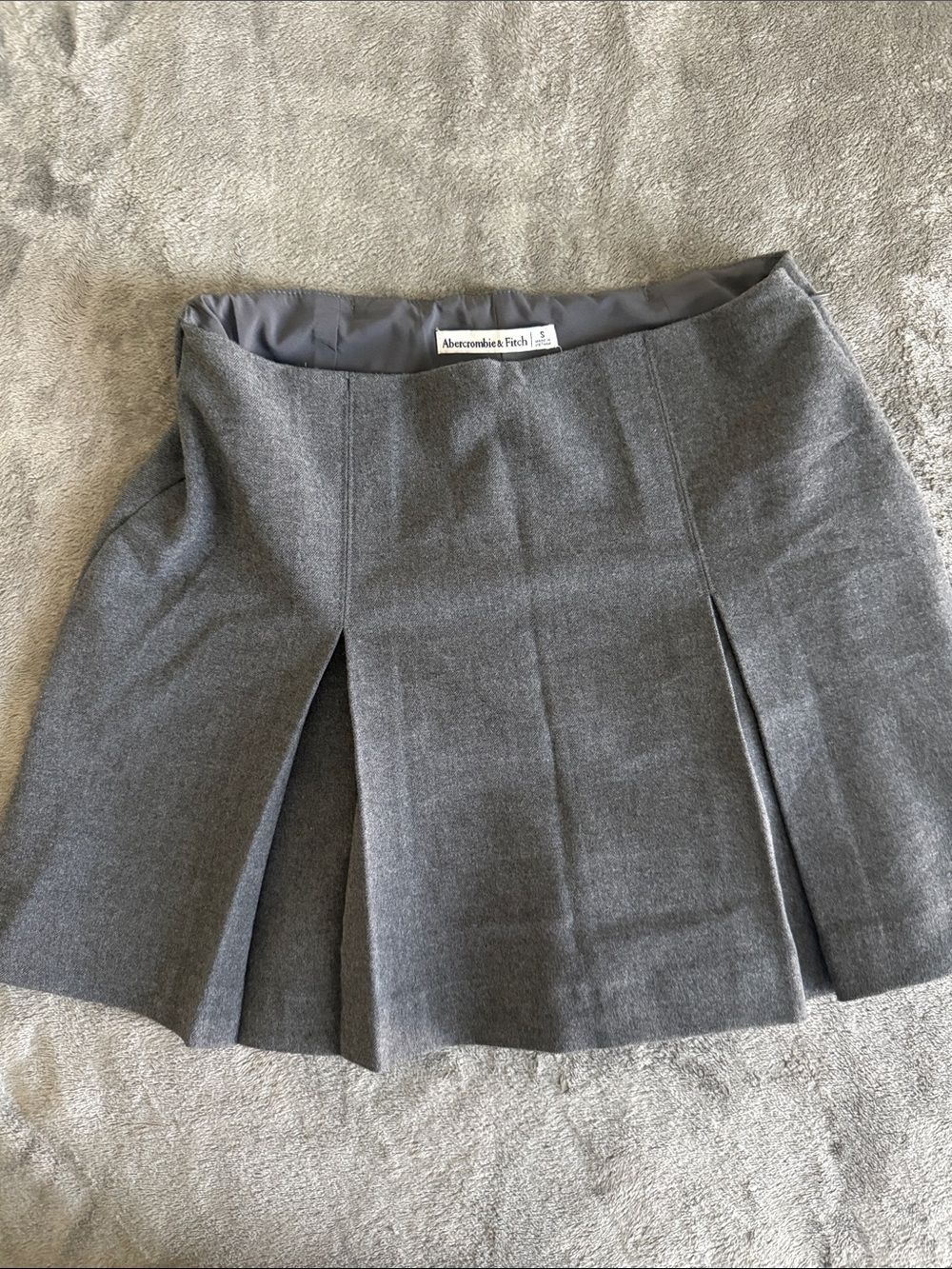 Abercrombie & Fitch Charcoal Pleated Mini Skirt